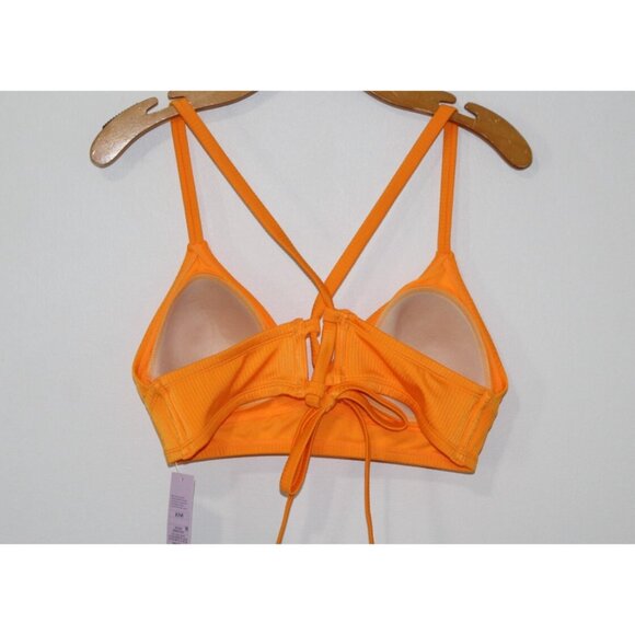 Wild Fable Womens Orange Tie Back Bikini Top 14 NWT - Picture 5 of 6